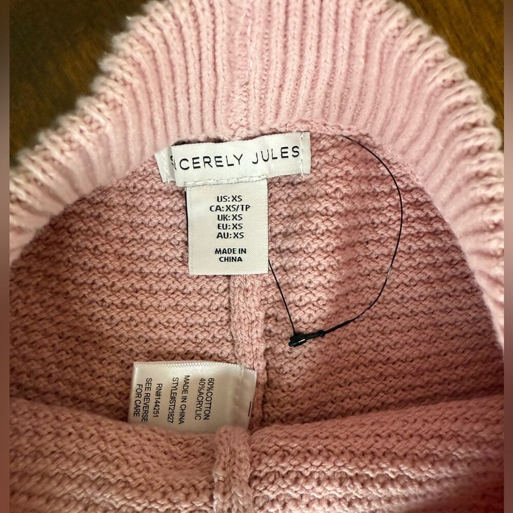 New Sincerely Jules Baby Pink Knit Sweater Pants Extra Small Women’s XS Flare - Picture 4 of 4